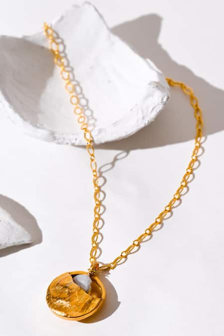 Heena Mittal Lune Soleil Pearl Pendant Necklace Set 