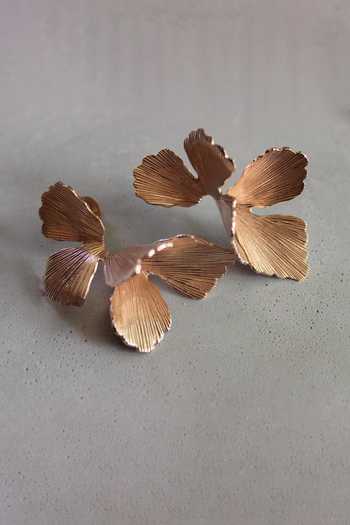 Heena Mittal Textured Petal Stud Earrings 