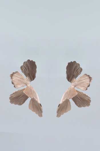 Heena Mittal Textured Petal Stud Earrings 
