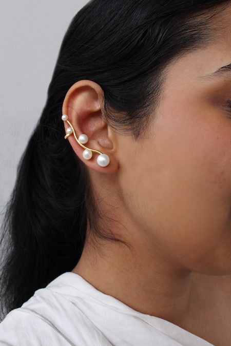 Heena Mittal Pearl Studded Earcuffs 