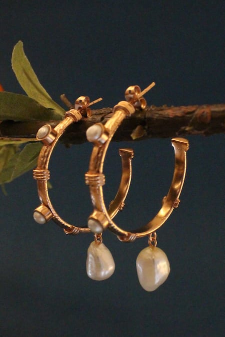 Heena Mittal Charmer Pearl Drop Half-Hoops 