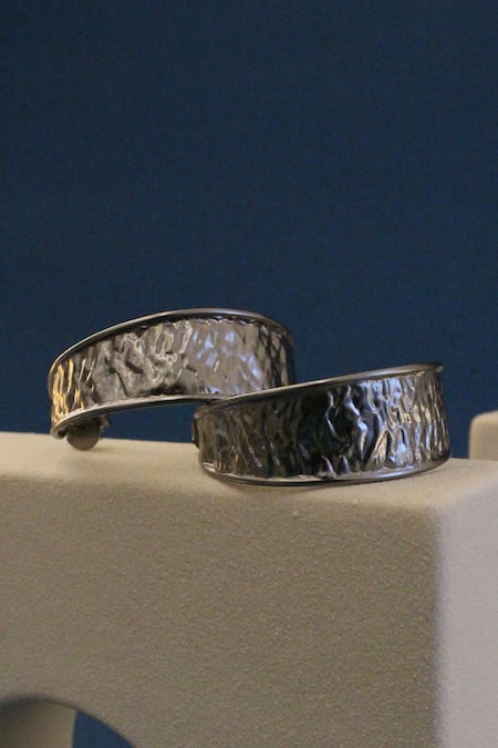 Heena Mittal Bailey Hammered Textured Hoops 