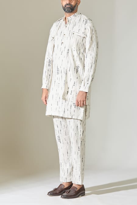 Buy Son Of A Noble Snob White Cotton Abstract Print Pathani Kurta And Pant Set Online at Aza Fashions Buy_Son Of A Noble Snob_White Cotton Abstract Print Pathani Kurta And Pant Set _Online_at_Aza_Fashions