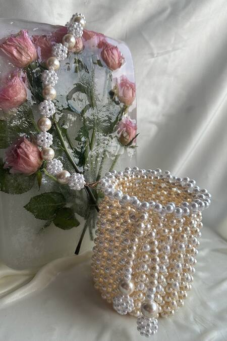 Buy_Rubilon_White Pearls Nyra Potli Bag _Online_at_Aza_Fashions