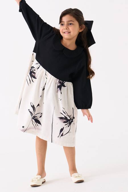 Buy Three Black Handloom Cotton Printed Floral Hand Woven Dress Online at Aza Fashions Buy_Three_Black Handloom Cotton Printed Floral Hand Woven Dress _Online_at_Aza_Fashions