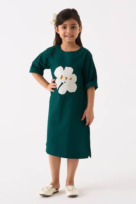 THREE Floral Applique Work Dress 