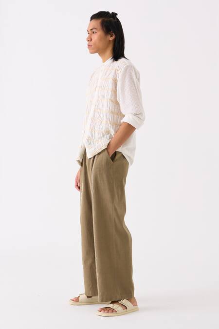 Buy Three White Mul Smock Detailed Shirt Online at Aza Fashions Buy_Three_White Mul Smock Detailed Shirt _Online_at_Aza_Fashions