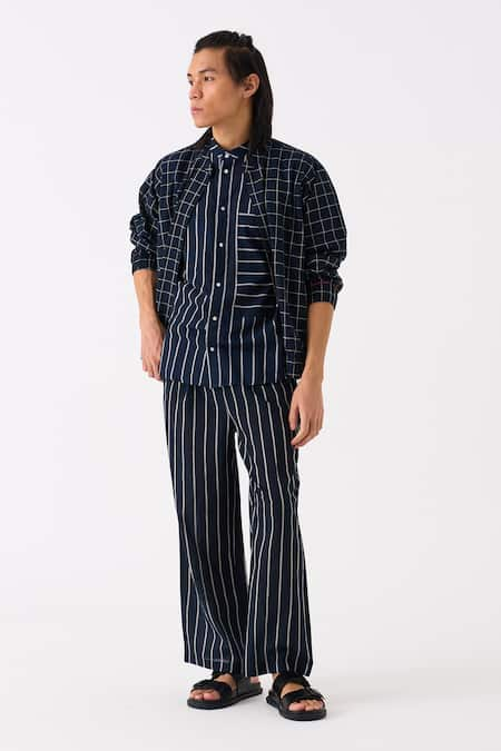 THREE Checkered Bomber Jacket Pant Set 