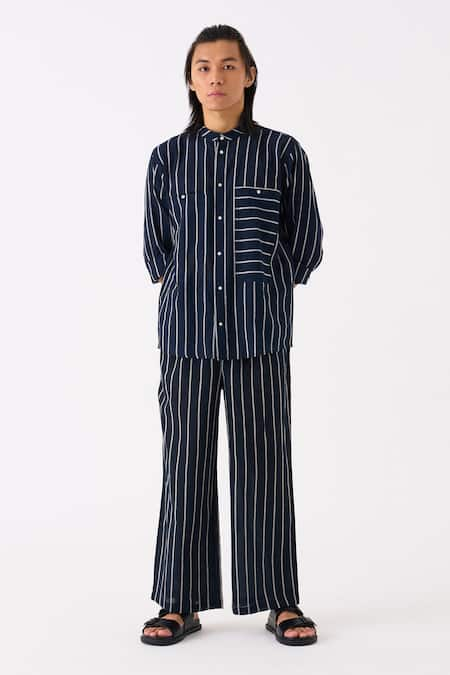 THREE Striped Shirt & Pant Set 