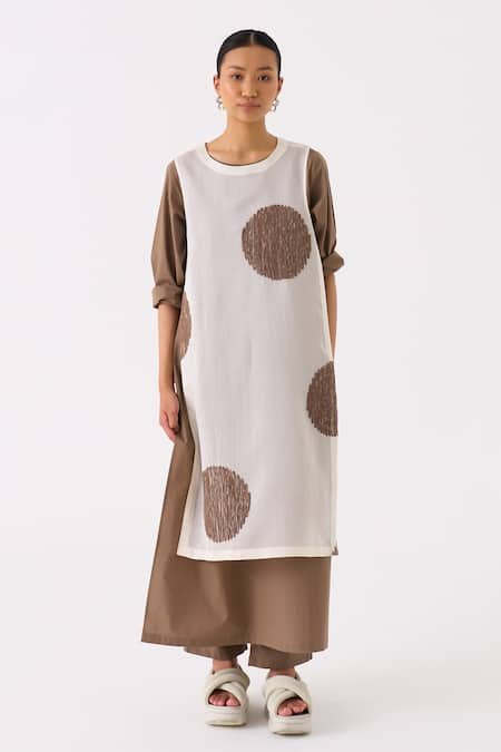 THREE Circular Motif Embroidered Overlay With Tunic 