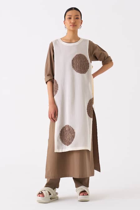Buy_Three_Ivory Chanderi Round Circular Motif Embroidered Overlay With Tunic _Online_at_Aza_Fashions