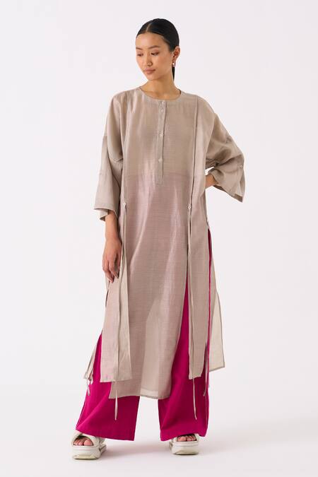 Buy_Three_Pink Chanderi Embroidery Applique Patch Cargo Pant _Online_at_Aza_Fashions