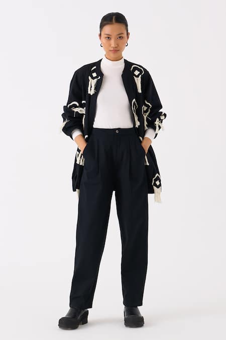 THREE Blossom Fringe Embroidered Bomber Jacket 