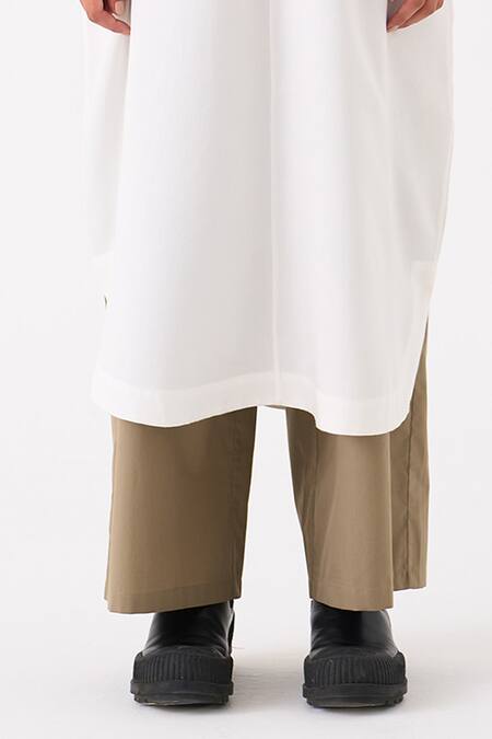 Buy_Three_Ivory Tunic Tencel Placement Embroidery Abstract Round Patch Pocket With Pant _Online_at_Aza_Fashions