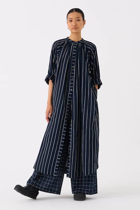 THREE Stripe Print Long Tunic With Broad Pant 