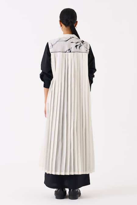 Three_Black  Organza Printed Abstract Round With Dress _Online_at_Aza_Fashions