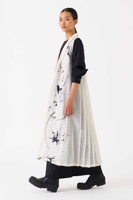 Shop_Three_Black  Organza Printed Abstract Round With Dress _Online_at_Aza_Fashions