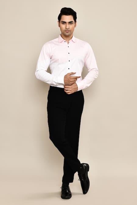 Buy_Arihant Rai Sinha_White Cotton Color Block Shirt 