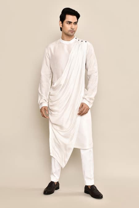 Arihant Rai Sinha Draped Kurta & Solid Pyjama Set 