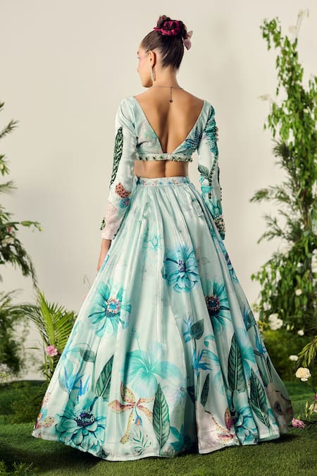 Payal & Zinal Lily Garden Print Embellished Lehenga Set 