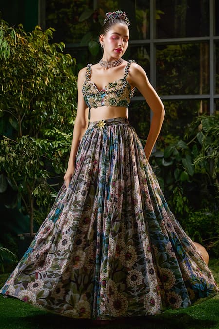 Payal & Zinal Florence Bloom Print Lehenga With Embellished Blouse 