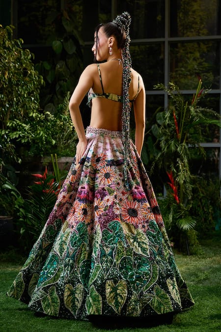 Payal & Zinal Sunflower Garden Print Embellished Lehenga Set 