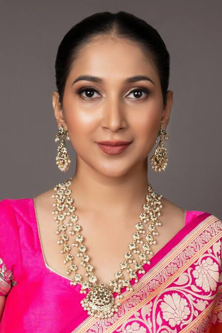 Shop Queens Jewels Gold Plated Beads Elegant Layered Embellished Pendant Necklace Set at Aza Fashions Shop_Queens Jewels_Gold Plated Beads Elegant Layered Embellished Pendant Necklace Set _at_Aza_Fashions