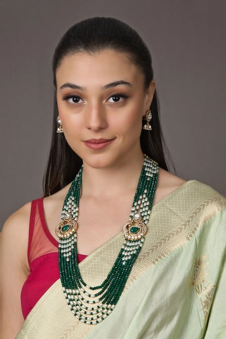 Queens Jewels Victorian Bead Studded Layered Necklace Set 