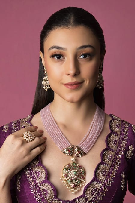 Queens Jewels Shanaya Studded Heart Necklace Set 