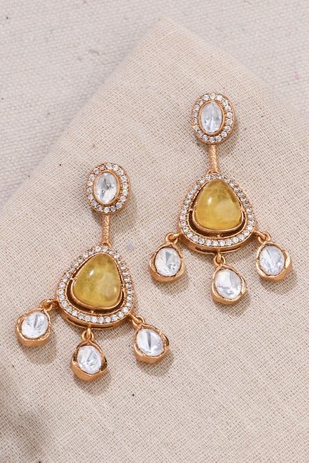 Joules by Radhika Polki Embellished Dangler Earrings 