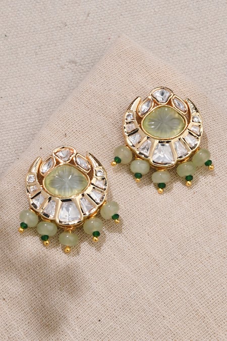 Joules by Radhika Gold Plated Kundan And Bead Embellished Studs 