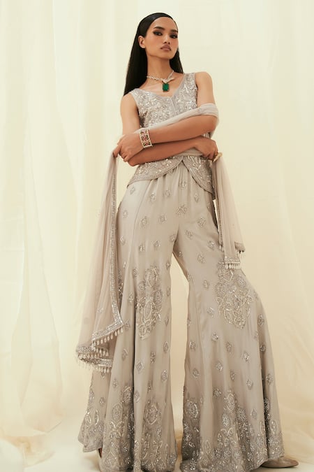 Rococo Sufiya Embroidered Sharara Set 