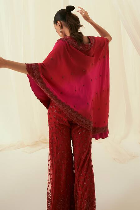 Rococo Amani Embroidered Cape With Sharara 
