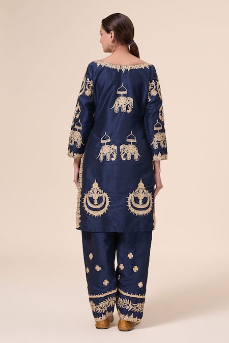 Samyukta Singhania Elephant Embroidered Kurta Salwar Set 