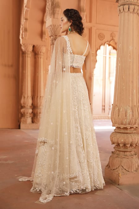 Niamh By Kriti Floral Hand Embroidered Lehenga Set 