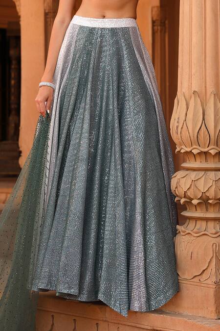 Niamh By Kriti Grey Net, Lycra, Satin Sequins, Crystals, Beads Ombre Embellished Lehenga Set Online at Aza Fashions Niamh By Kriti_Grey Net, Lycra, Satin Sequins, Crystals, Beads Ombre Embellished Lehenga Set _Online_at_Aza_Fashions