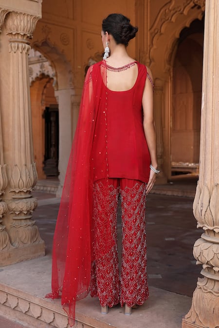 Niamh By Kriti Hand Embroidered Kurta Palazzo Set 