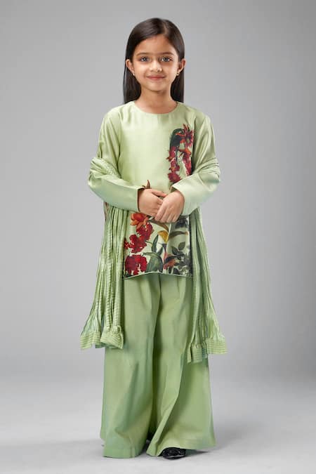 Bal Bachche By Rohit Bal Flower Print Kurta Set 