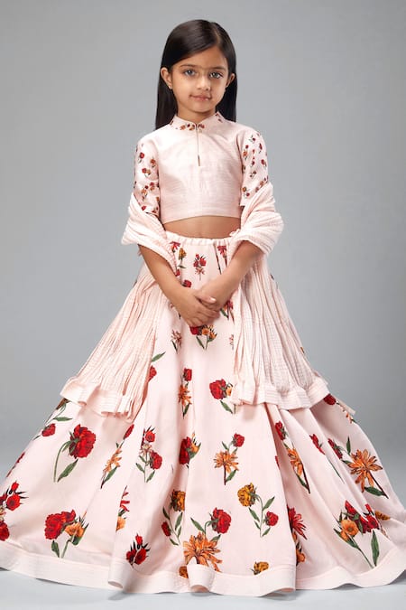 Bal Bachche By Rohit Bal Bouquet Print Lehenga Set 