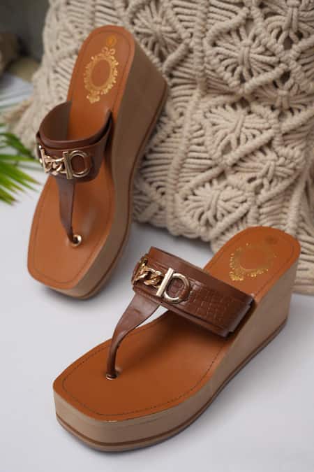 Jutti Express Metal Buckle Embellished Toe Ring Wedges 