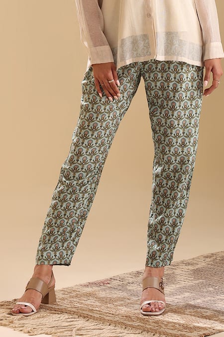 Buy Soup By Sougat Paul Beige Handloom Cotton, Linen Embroidery, Earaya Applique Shirt And Pant Set Online at Aza Fashions Buy_Soup By Sougat Paul_Beige Handloom Cotton, Linen Embroidery, Earaya Applique Shirt And Pant Set _Online_at_Aza_Fashions