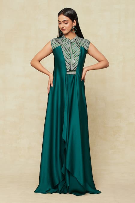 Amit Aggarwal Metallic Embellished Dress 