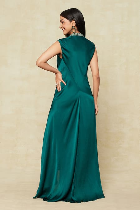 Amit Aggarwal Metallic Embellished Dress 