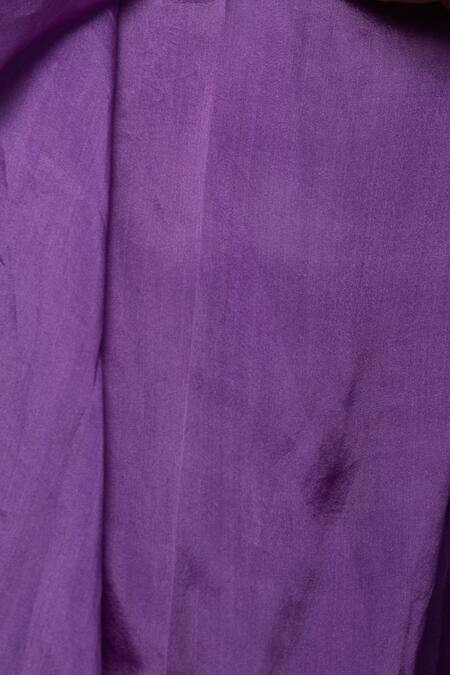 Anamika Khanna Purple Silk Applique, Embroidery Round Neck Skirt Cape Set Online at Aza Fashions Anamika Khanna_Purple Silk Applique, Embroidery Round Neck Skirt Cape Set_Online_at_Aza_Fashions