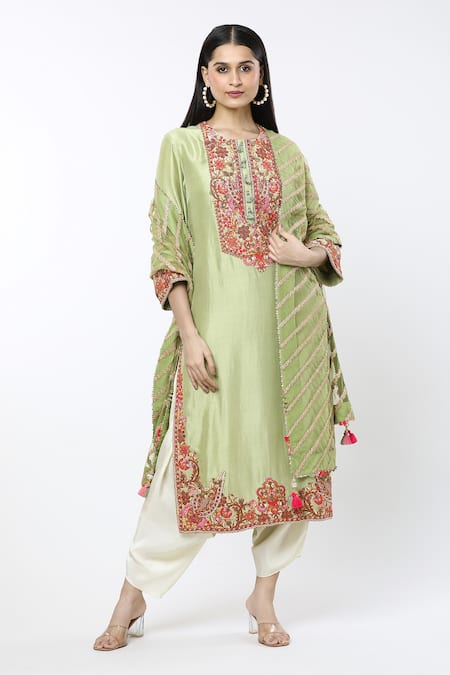 Debyani + Co Floral Embroidered Kurta Salwar Set 