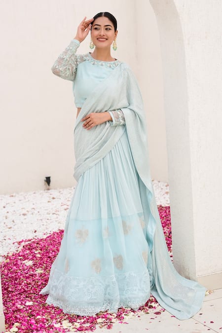 Nidhi Kejriwal Attached Draped Lehenga With Embroidered Blouse 