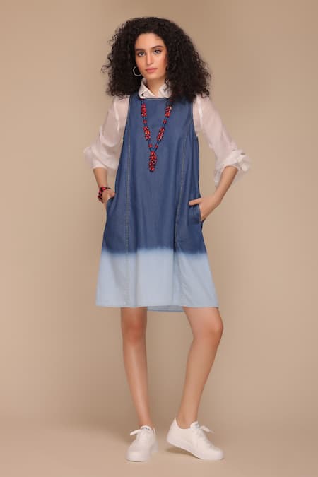 Payal Jain Ombre Denim Short Dress 