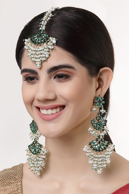 Bijoux By Priya Chandna Noor Bloom Crystal Danglers 