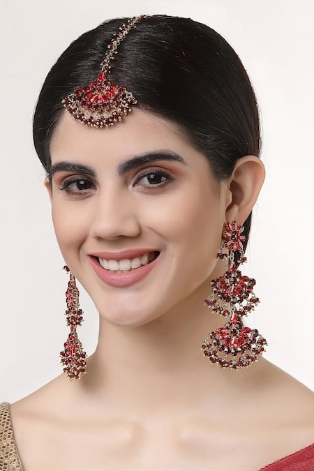 Bijoux By Priya Chandna Noor Blossom Crystal Danglers 