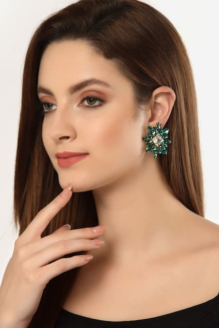 Bijoux By Priya Chandna Starburst Crystal Studs 